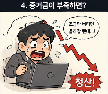 증거금이 부족하면 청상될수 있다는 이미지